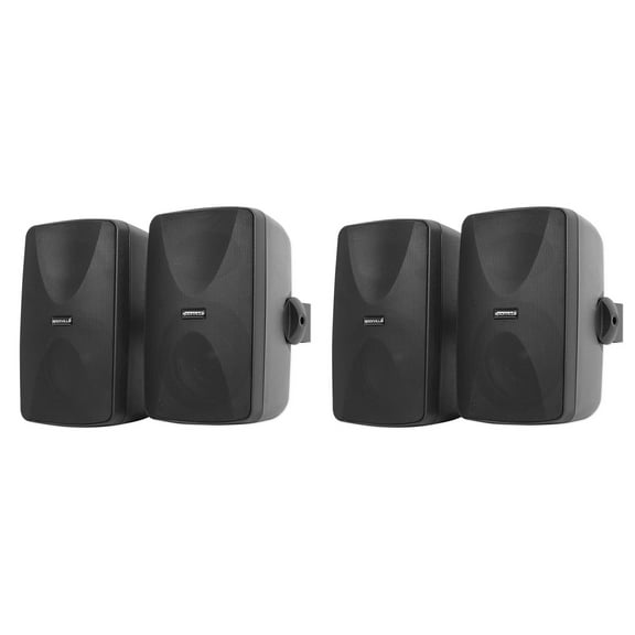 (4) Rockville WET-7020B Black 70V 5.25" Commercial Indoor/Outdoor Wall Speakers
