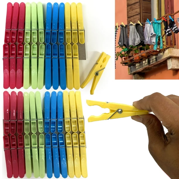 48 Colorful Plastic Clothes Pins Pegs Clothespins Laundry Clips