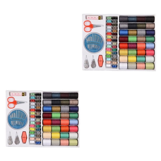 Bearachild Juego de hilos de coser, 64 colores, bricolaje, cuerda de tejer, hilo artesanal tejido, Kit de herramientas de costura, caja de agujas, Color Multicolor 2piezas Bearachild CBP010938