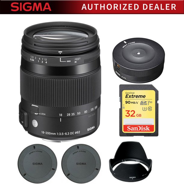 Sigma 18 0mm F3 5 6 3 Dc Macro Os Hsm Lens For Canon Eos 5 101 With Sigma Usb Dock For Canon Lens Sandisk 32gb Extreme Sd Memory Card Walmart Com Walmart Com