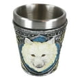 thumbnail image 3 of Ebros Full Moon Alpha Wolf 2-Ounce Shot Glass Resin With Stainless Steel Liners, 3 of 7