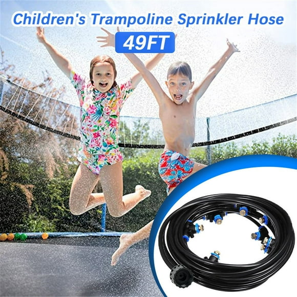 Hjcommed 49FT Trampoline Waterpark Sprinkler Best Outdoor Summer Toys For Kids Outside