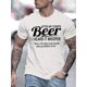 thumbnail image 1 of Camiseta informal de algodón para hombre con estampado de la frase "Después de mi cuarta cerveza, lo oí susurrar", cuello redondo, manga corta, tejido de punto veraniego con ligera elasticidad - Moda,, 1 of 9
