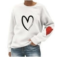 thumbnail image 2 of AGWOLF Women's Heart Print Sweatshirts Cute Crewneck Long Sleeve Pullovers Loose Solid Basic Tops, 2 of 5