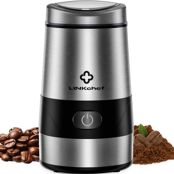 Coffee Grinder, LINKChef Quiet Spice Grinder, One Touch Coffee Mill for Beans, Spices and More