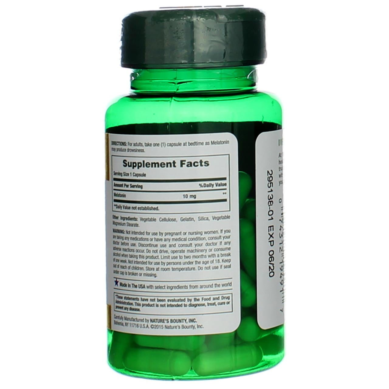 5 Pack - Nature's Bounty Melatonin 10mg Capsules. 60 Tablets Each