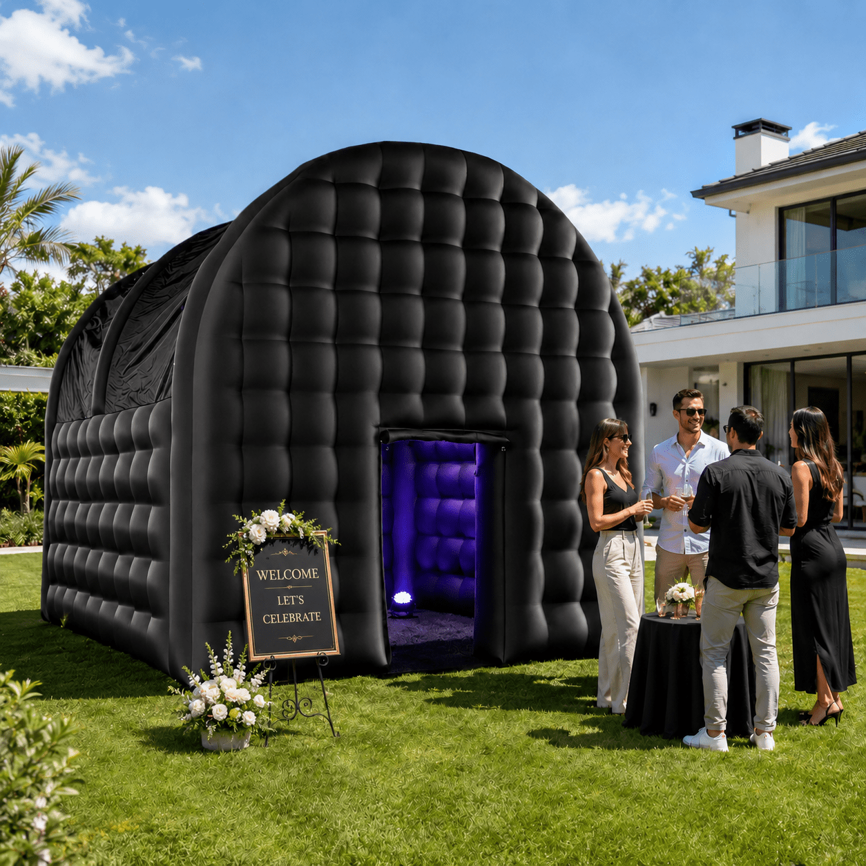 Connsann Inflatable Nightclub Tent with Blower, Oxford Cloth, for Outdoor Party, Club, and Entertainment Use (No LED Lights)