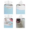 thumbnail image 2 of Sikiie Puppy Licks Nose Leather Tissue Box Cover Square, tissue box holder, Tissue Box with Bottom Belt-5.2”x5.2”x5.2”, 2 of 7