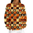 thumbnail image 5 of Halloween Fuzzy Tops for Women Printed Crew Neck Long Sleeve Trendy Spooky Festival Party Pullover Top Multicolor 15 S, 5 of 6
