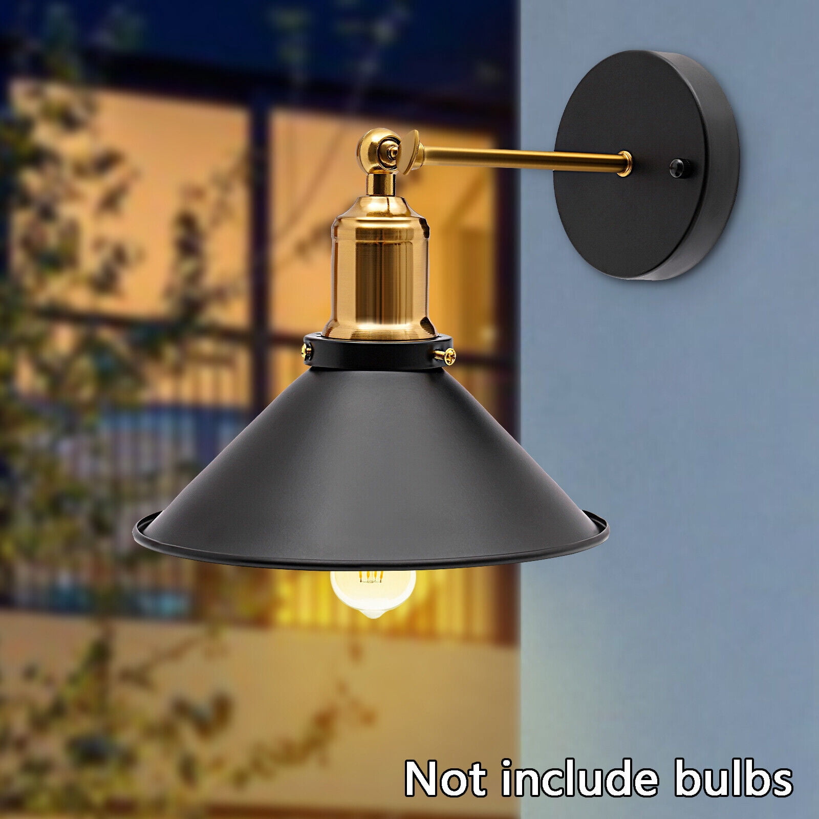 Vintage Industrial Cone Wall Sconce - Plug-In Fixture for Stylish Lighting