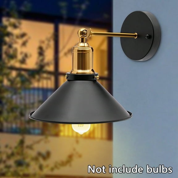 Wall Sconce,1 Light Wall Lamp Fixture with Plug in Cord,Indoor/Outdoor Rustic Wall Mounted Lamp,Swingarm Wall Light for Living Room Bedroom Farmhouse Hallway