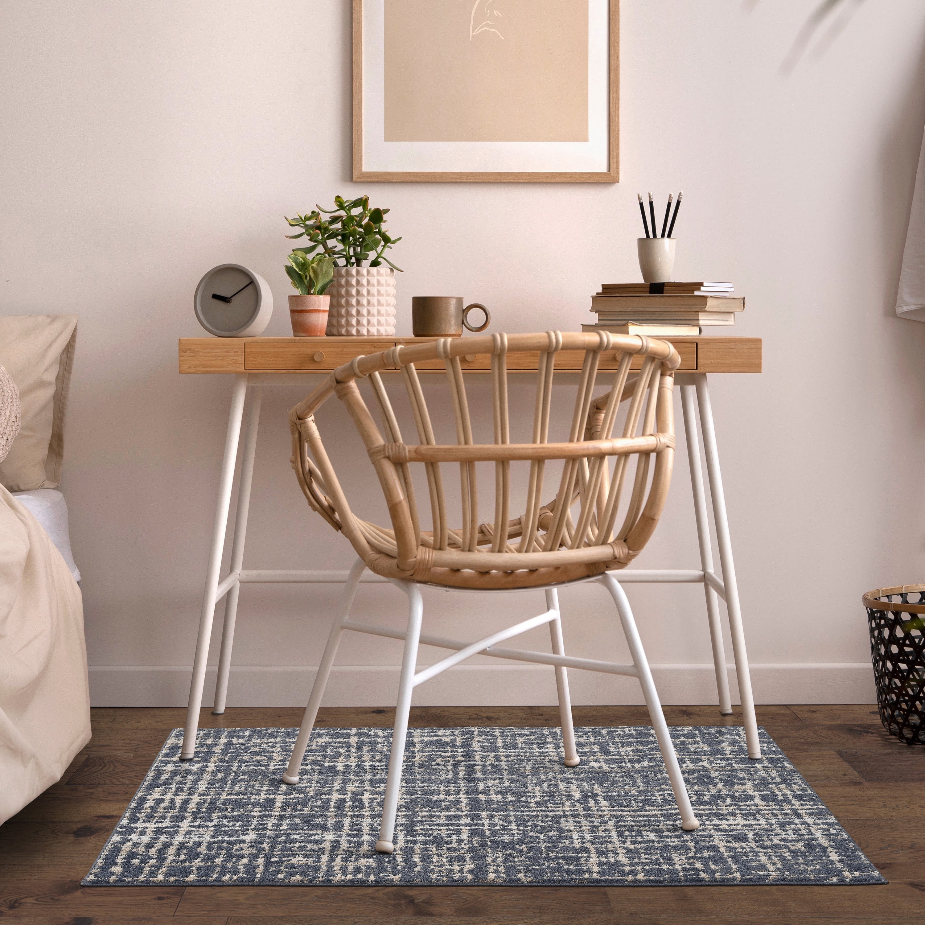 Garland Rug Rumba Slate Blue/Earth Tone Indoor Area Rug, 3' x 5'