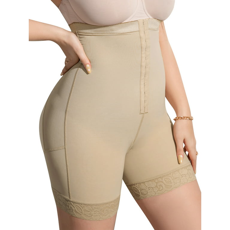 LELINTA Womens Shapewear Tummy Control Panties Body Shaper High Waist Butt  Lifter Short Waist Trainer Thigh Slimmers, Size S-3XL Black/Apricot 