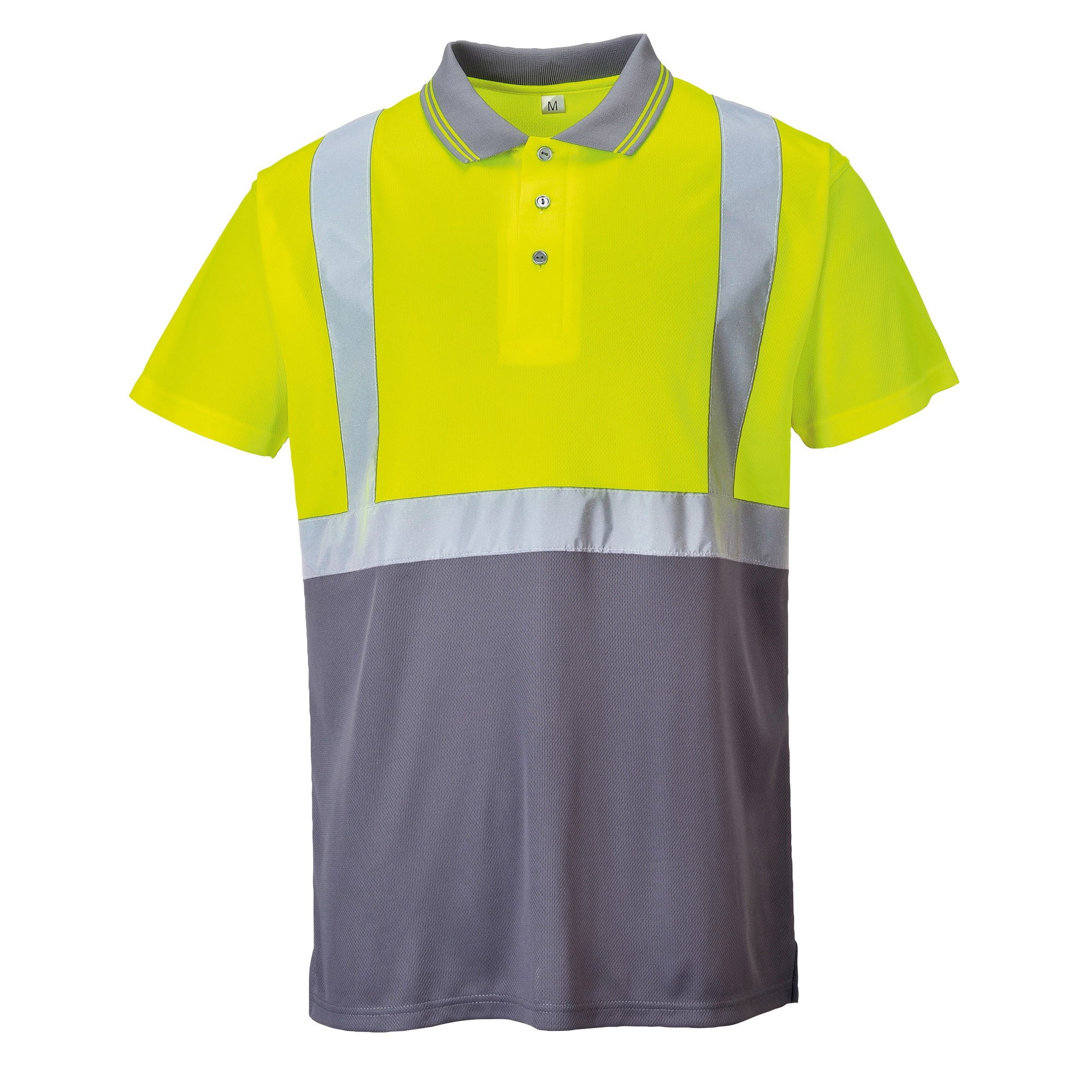 EN ISO 20471 HuntaDeal Hi Viz VIS High Visibility Polo Shirt Reflective Tape Safety Security Work Button T-Shirt Breathable Lightweight Workwear Top Big Size Small to 7XL