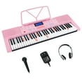 thumbnail image 1 of Costway 61-Key Electronic Keyboard Piano with 350 Rhythms 350 Timbres 50 Demo Songs Pink, 1 of 10