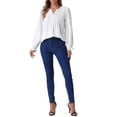 thumbnail image 2 of INSPIRE CHIC Work Blouse for Women's Split Neck Pleated Long Sleeve Casual Business Tops, 2 of 5
