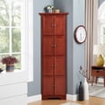 thumbnail image 2 of Leumius 4-Tier 72" Corner Kitchen Pantry Storage Cabinet with 8 Doors Tall Storage Cabinet, Corner Cabinet and Shelves, Bookshelf Cabinet for Bathroom, Living Room, Kitchen Cherry, 2 of 9