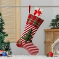 thumbnail image 3 of Dengmore Christmas Stockings Striped Plaid Patchwork Knitted Socks Christmas Gift Bag Christmas Decorative Supplies Pendant Christmas Tree Hanging Ornament, 3 of 4