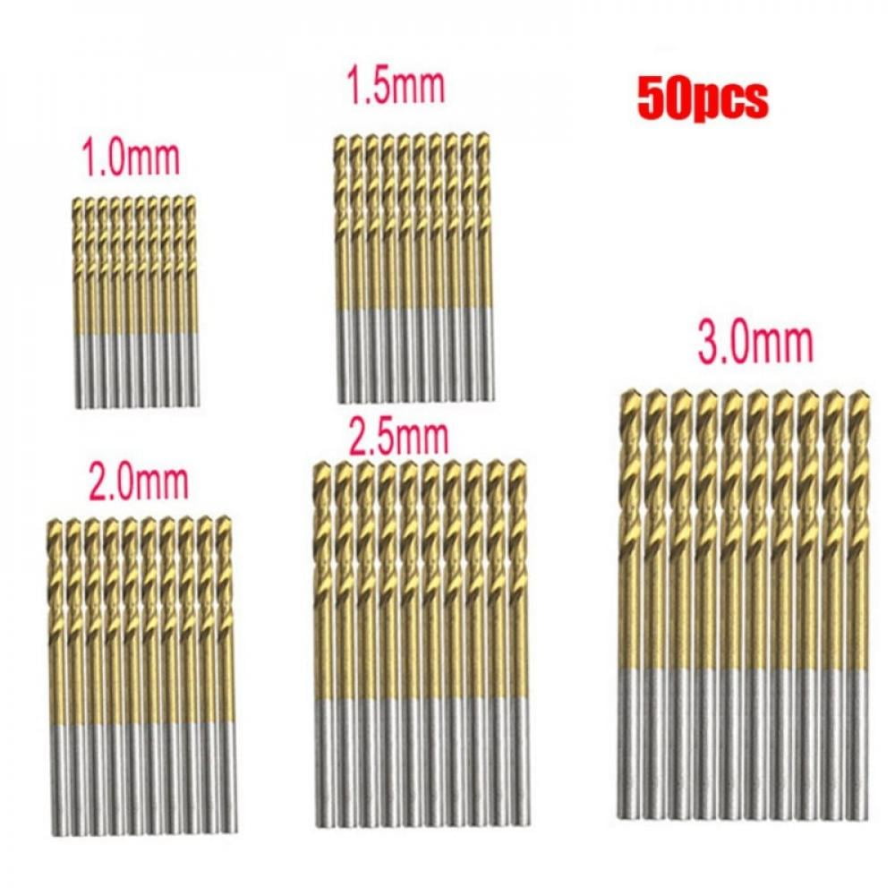 sale 50PCS Mini Micro Round Shank Drill Bits Set Small Precision HSS Twist Drill 