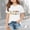 White, variant on Girls Shirts Unisex Second Grade Back To School Short Sleeve Round Neck Tee Comfortable Toddler Girl Clothes Beige 3-4Y