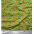 thumbnail image 1 of Soimoi Green Cotton Voile Fabric Arrow & Text Fabric Prints By Yard 56 Inch Wide, 1 of 1