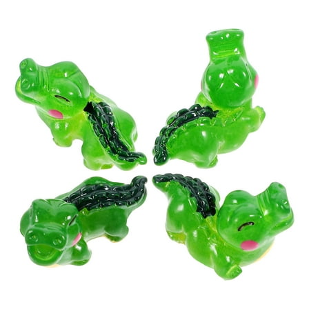 OUNONA 4Pcs Mini Statue Bonsai Sculpture Resin Animal Figurine Fish Tank Decoration