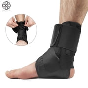 Luxtrada Ankle Brace Support Plantar Fasciitis Lace Up Stabilizer Sprain Wrap Pain Relief Adjustable Wrap - Fits Either Left and Right Foot (Size S)