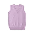 thumbnail image 5 of Spazoro Girls Knit Vest V Neck, Breathable Ribbed Trim Regular Fit Solid Color Sleeveless Preppy Layering Sweater Vest for Kids Purple Size 14-15, 5 of 8