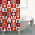 thumbnail image 4 of Red Christmas Santa, Tree and Snowflake Pattern Shower Curtain 36"x72" ,Bathroom Decorative Shower Curtains Set with 12 Hooks,Modern Waterproof Washable Shower Curtain, 4 of 6
