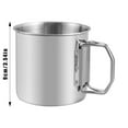 thumbnail image 3 of Folding Handle Camping Mug, Single Wall Stainless Steel Cup (3.5in), Backpacking Gear for Hiking, Hunting, Fishing, Outdoor Adventures,A, 3 of 5