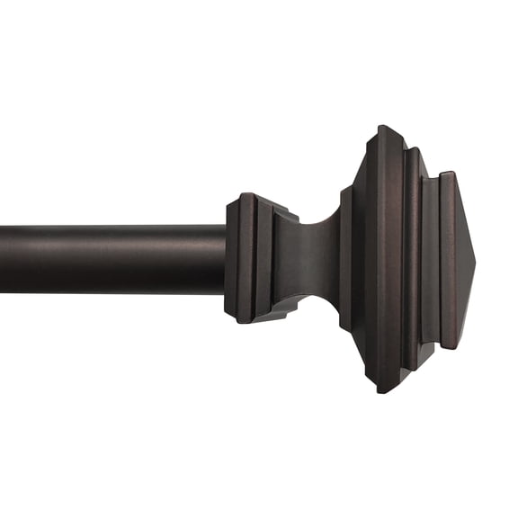 Better Homes & Gardens 1" Oil-Rubbed Bronze Square Single Curtain Rod Set 32-120"