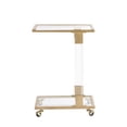thumbnail image 5 of WGYPRIME 25.35"H Golden Side Table, End Table with  Glass Top and Acrylic Leg, Metal Base Sofa Table for Living Room, Bedroom, Balcony Home and Office, 5 of 8
