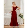 thumbnail image 4 of Vestido LALACAT, elegante, formal, de verano, cuello en V, sin mangas, rojo, 4 of 7