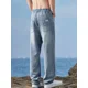 thumbnail image 2 of Pantalones vaqueros para hombre, holgados, estilo hip hop, estilo rock, azul claro, Y2k, estilo vintage, tendencia 2024, ropa de calle Y2k, estilo retro, 2 of 5