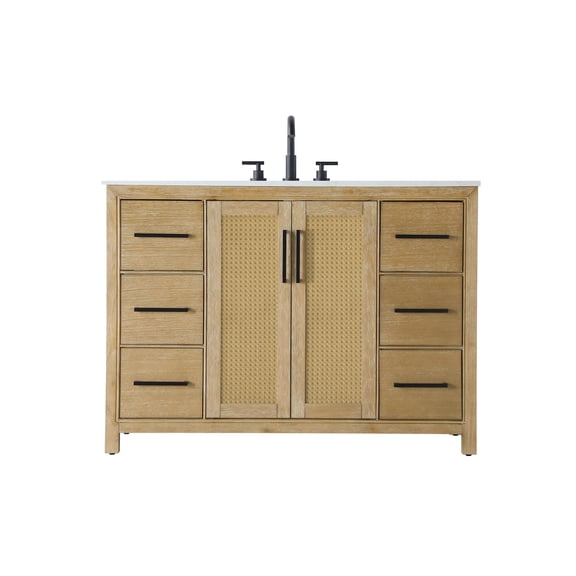 Elegant Lighting VF29548LO Alina 48" Free Standing Single Basin Vanity Set - Wood