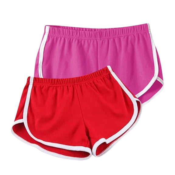 Women's Cotton Shorts Gym Shorts Yoga Shorts Summer Running Active Short Pants Striped Dance Elastic Shorts, Pack of 2
