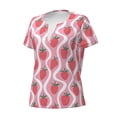 thumbnail image 2 of Naloa Strawberries Print T-Shirts Short Sleeve V Neck Tees for Women Fashion Tops Trendy Lightweight Soft Casual Summer Outfits Clothes, 2 of 5