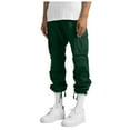 thumbnail image 4 of Wide Leg Sweatpants Men Baggy Khaki Cargo Pants for Men Casual Solid Color Outdoor Straight Leg Pant Comfortable Fitsness Jogger Workout Trousers Long Pants with Button Zipper Multi-Pocket XL, 4 of 9