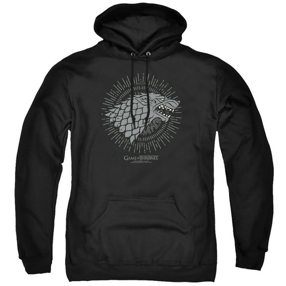 Game of Thrones Stark Burst Sigils Unisex Adult Pull-Over Hoodie,Black, Medium