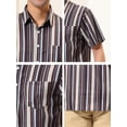 thumbnail image 6 of Lars Amadeus Men's Casual Summer Beach Short Sleeves Button Down Striped Shirt, 6 of 6