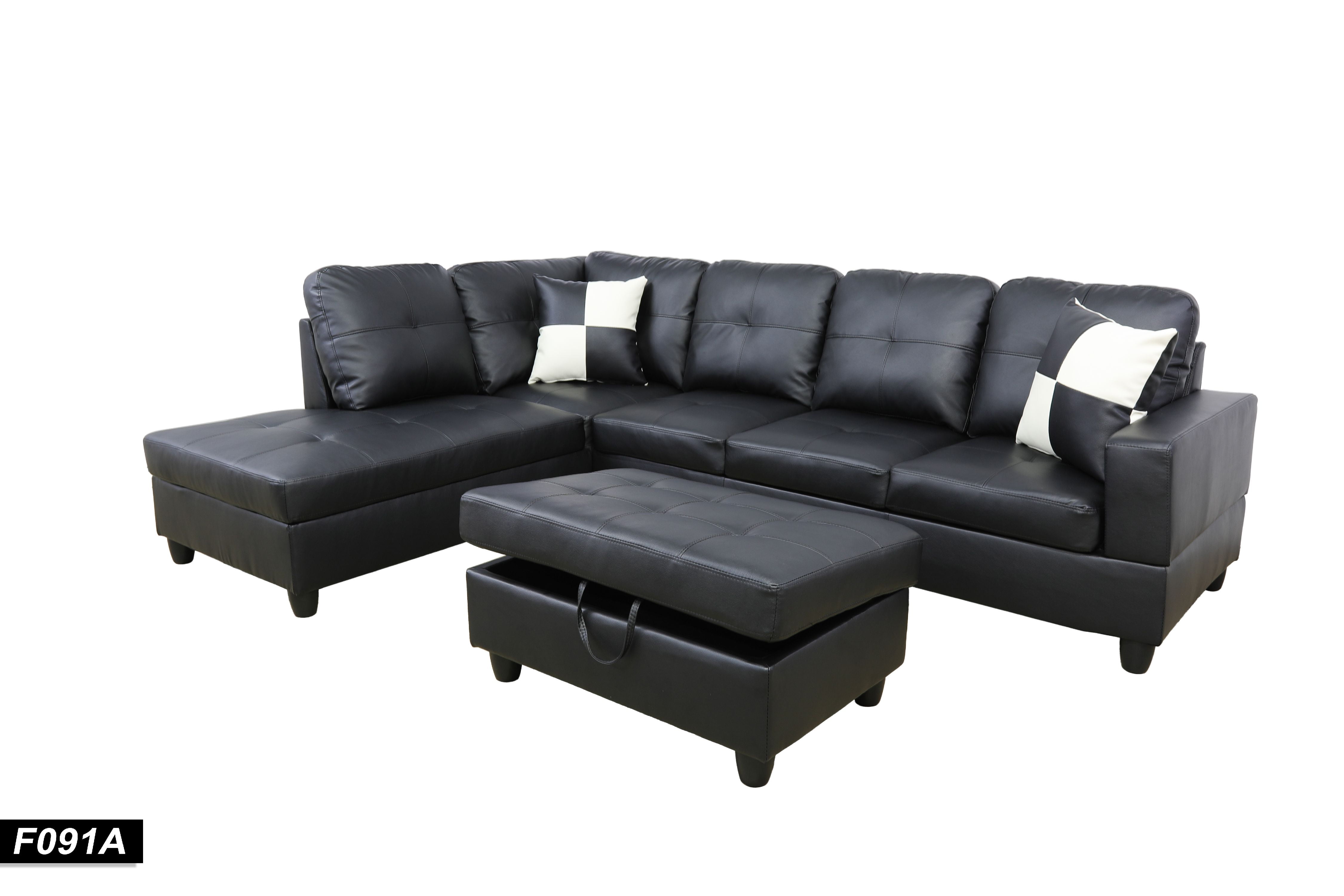 Beverly Fine Funiture Sectional Sofa Set 91A Black