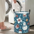 thumbnail image 5 of Sikiie Christmas Snowman Gift Print Round Dirty Clothes Basket, Waterproof Standing Foldable Storage Basket, for Laundry Room, Bedroom, Bathroom Storage-Medium, 5 of 6
