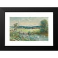 thumbnail image 2 of Cecil Gordon Lawson 14x11 Black Modern Framed Museum Art Print Titled - Shepherd and His Flock, in a River Meadow (1868), 2 of 5