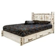 thumbnail image 3 of Montana Collection Platform Bed w/ Storage, Twin w/ Laser Engraved Elk Design, Ready to Finish, 3 of 7