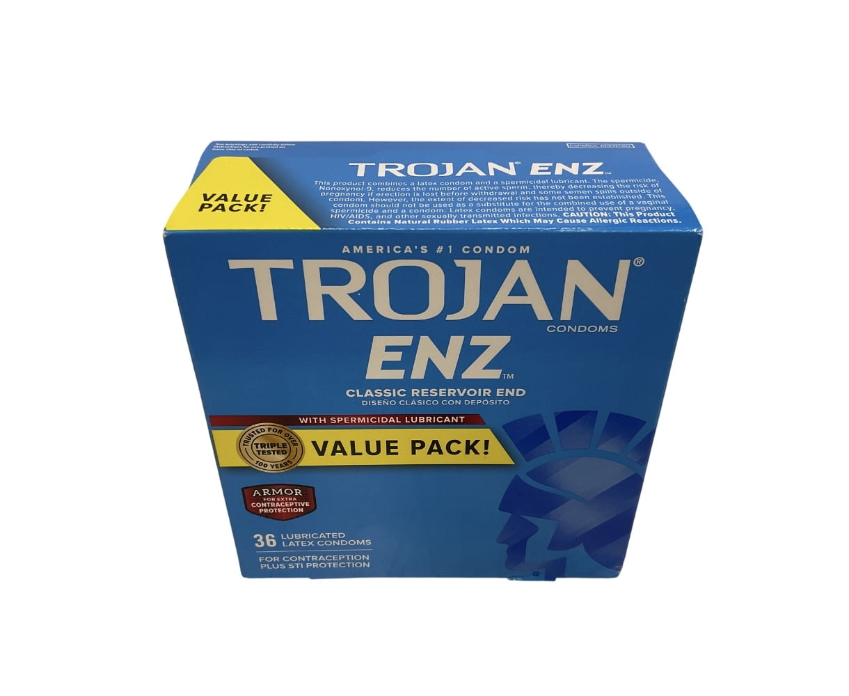 Trojan ENZ Armor Spermicidal Lubricated Condoms - 36 Count - Walmart.com
