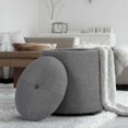 thumbnail image 4 of Topcobe Pouf de Rangement, Pouf Rond Polyvalent pour Chambre à Coucher, Pouf en Cuir, Repose-Pieds, Pouf, Gris, 4 of 7