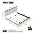 thumbnail image 4 of Roundhill Furniture Realynn 3-Piece Wood Bedroom Set, King Size Panel Bed with 2 Nightstands, Off-White Finish, 4 of 14