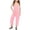 P-Pink, variant on Ulitacool Summer Pants For Girls Wide Leg V Suspender Romper Solid Color Loose Romper With Pocket Classic Clothing Black 4-5 Years