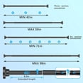 thumbnail image 2 of Black Spring Tension Curtain Rods Shower Curtain Rod for Bathroom, Shower Rod 42-98 Inch Adjustable,Spring Tension Curtain Rods, Rust-Resistance, Non-Fall Down, No Drilling, 2 of 15