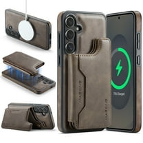 Decase for Samsung Galaxy S25  Magnetic Case, Detachable Leather Wallet Case with Card Holder Slots,RFID Blocking Hybrid Back Cover,Wireless Charging Support,Shockproof Protective Cover,Coffee